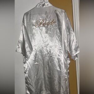 White silk bride robe